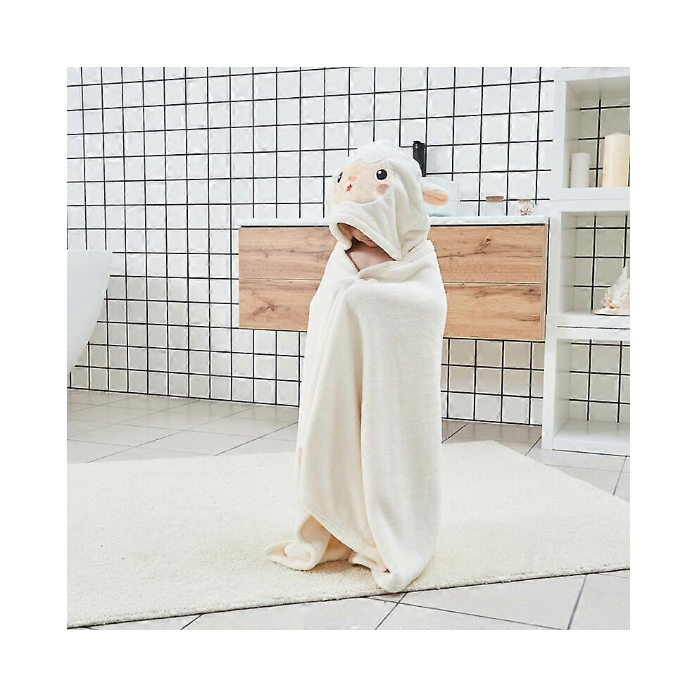 (As Show, One Size) Baby Bath Towel With Hood Large Soft Absorbent Blanket Bathrobe Shower Poncho Towel For Children Infant Toddler Coral