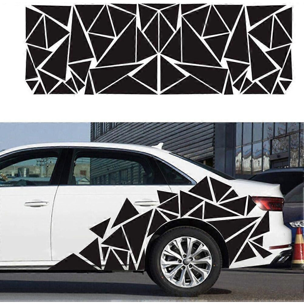 (As Show, One Size) 1Pcs Universal Glossy Freestanding Triangle Graphics Decal Sticker For Car Side Body Black 4632228998096