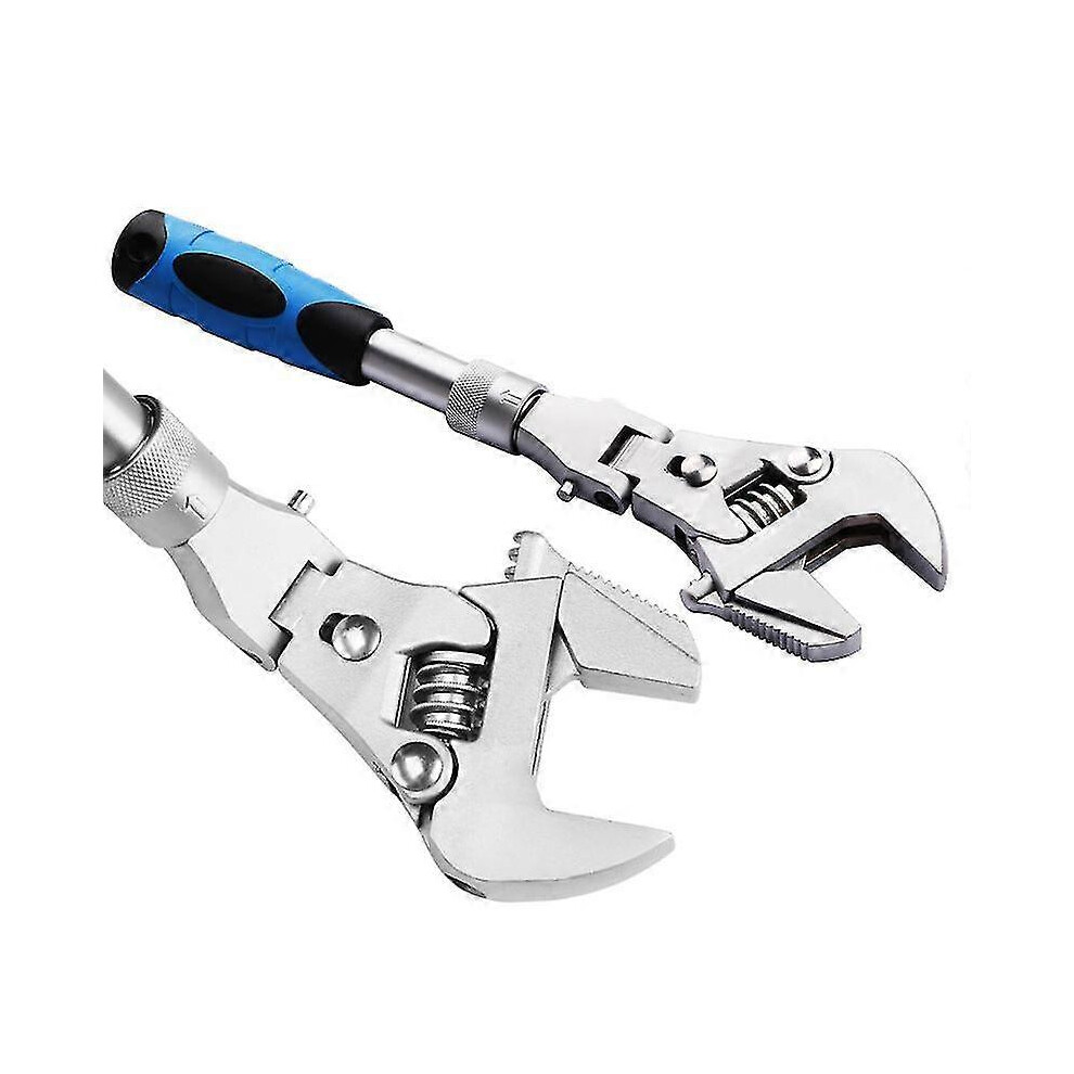 (As show, One size) 10-inch Multifunctional Five-in-one Retractable Adjustable Wrench Folding Shaking Ratchet Wrench Repair Accessories-image-OPC-PHMRPZZ-NEW