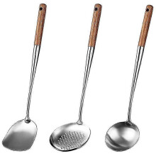 (As show, One size) Wok Spatula And Ladle,skimmer Ladle Set,17inches Spatula Compatible Wok