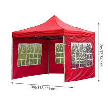 (As show, One size) Party Tent Foldable Waterproof Outdoor Rain Cloth Red