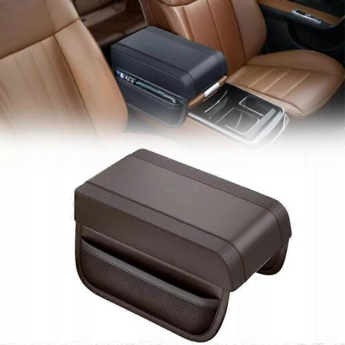 (Advanced Brown) 2024 New Leather Car Armrest Box Pad,Universal Car Center Console Armrest Cover 1