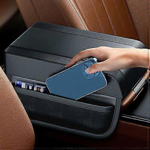 (Advanced Brown) 2024 New Leather Car Armrest Box Pad,Universal Car Center Console Armrest Cover 2