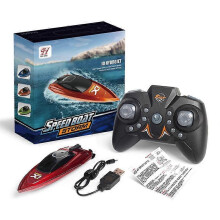 (Transparent red) Mini RC Boat Electric Speedboat,RC Boats for Kids,Fast Remote Control Boat