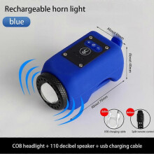 (blue) Mountain Bike Electronic Horn Bell For Night Cycling Ipx5 Waterproof, 110db Loud