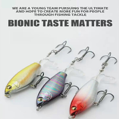 (6pcs color A6 5g8cm)Propeller Surface Lure Bionic Fish Hook, Topwater Fishing Lures 1