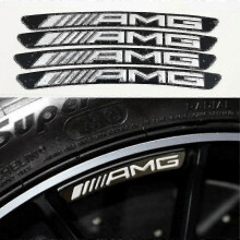 Brand-new 4pcs Alloy Mercedes Amg Wheel Rim Sticker Emblem Badge Black