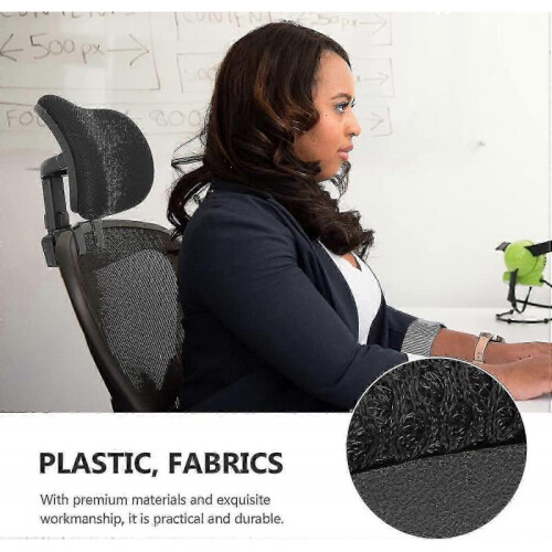 Office Chair Headrest Attachment Universal Head Support Cushion Upholstered Adjustable Height Angle 1