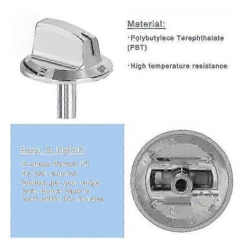 5 Packs Upgrade 5304525746 Long Stem Stove Knobs Replacements, Compatible with Gas Stove Range Oven 2