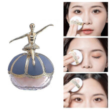 (Sakura pink, One size) Ballet Statuette Face Loose Setting Powder, Makeup Fixing Powder Air Sense, Waterproof Long Lasting Makeup Fixing Powder