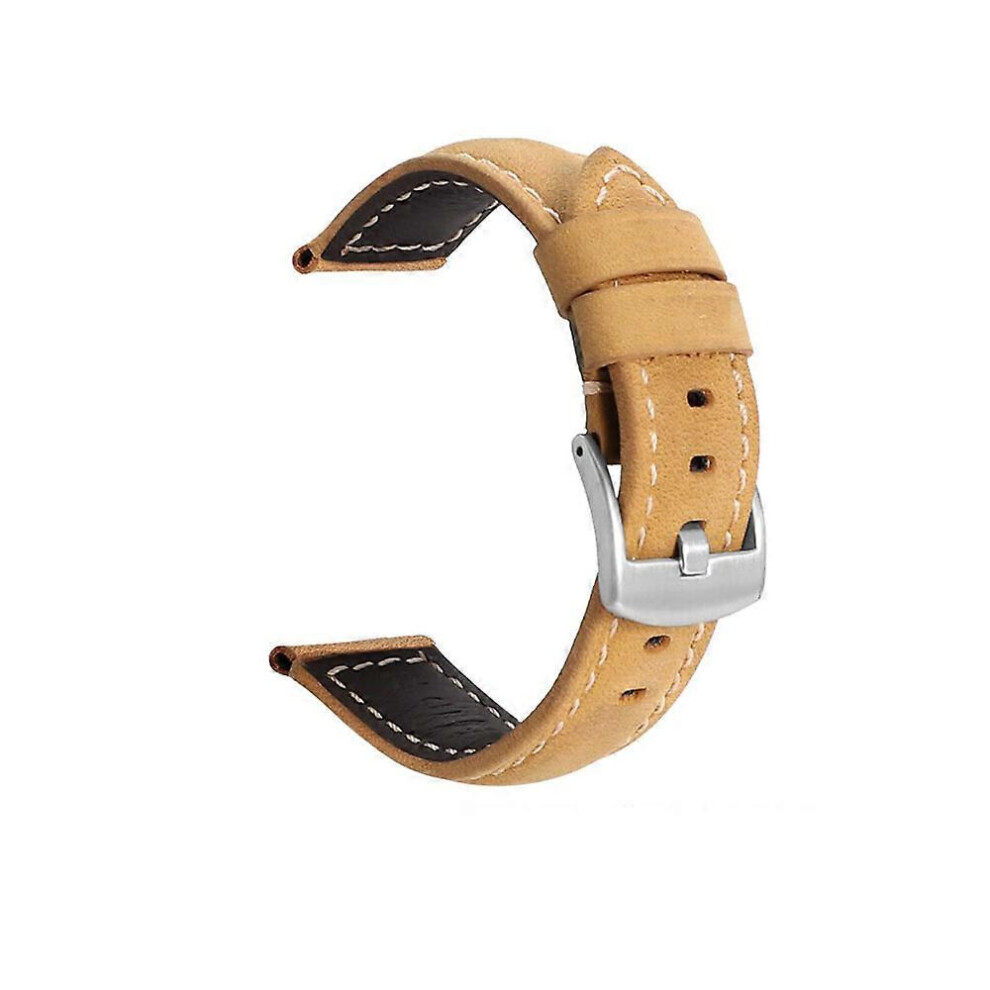(As show, One size) One piece (light brown) suitable for Huawei WATCH 3 GT3 pro Samsung S1 smart watch strap,22mm Strap, Leather Watch Band, Watchband-image-OPC-PHMRX7V-NEW