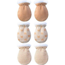 (As show, One size) 3 Pairs Warm Cotton Baby Mittens Gloves Winter Mittens for Boys Girls Baby Wool Lined Mittens for Newborn Baby for 0-12 Months