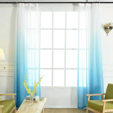 (As show, One size) Nordic gradient gauze curtain, finished window screen fabric, technical customization, light transmission
