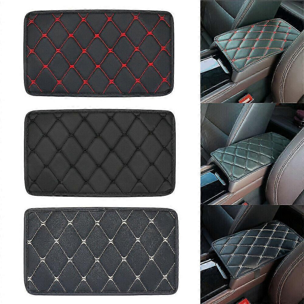 (Black line, One size) Car Armrest Box Cushion Box Cover Pu Leather Cushion Easy To Clean Car Accessories-image-OPC-PHMRXQ7-NEW