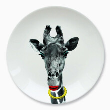 Mustard - wild dining - gina giraffe ceramic dinner plate