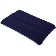 (As show, One size) Inflatable Camping Pillow Beach Pillow Blue Lightweight Travel Pillow Portable Flocking Air Cushion Pillow for Office 44x28cm