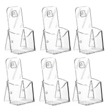 Acrylic Brochure Holder, 6 Pack Trifold 4 Inches Wide Pamphlet Holder Wall Mount/countertop Organizer for Display Flyer