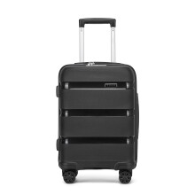 (black, 19) 3-Piece 19+24+28inch PP Hardshell Luggage Travel Set Suitcases