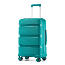 (green, 24) 3-Piece 19+24+28inch PP Hardshell Luggage Travel Set Suitcases