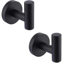 Wall Hook Bathroom Towel Rack Hooks Coat Rack Matte Black Stainless Steel SUS304 Coat Rack Holder Towel Rack Storage 2 Pieces