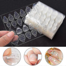 100 Pcs Double-sided Glue Nail Sticker Transparent Ahesive False Nail Tips for Fingers