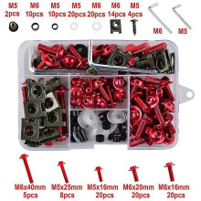 155 Pcs/set M6 M5 Motorcycle Fairing Bolts Kit Bodywork Fastener Clip Screws Nut for Motorbike Repair Modification Practical Accessories