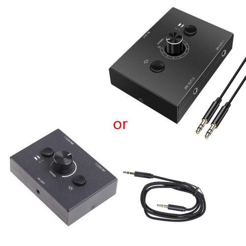 Stereo Audio Switch Audio Switcher 2 Input 1 Output / 1 Input 2 Out Audio