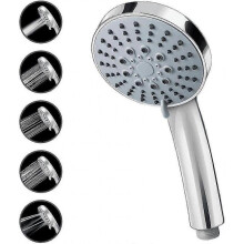 Shower Head, Universal 5-Mode Hand Shower, High Pressure Shower In Chrome Bathroom Hand Shower