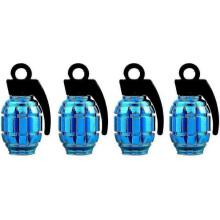 4 Pack Universal Wheel Tyre Valve Caps Dust Caps for Car/motorcycle Grenade Valve Cap Aluminum Alloy Mine Dust Cover