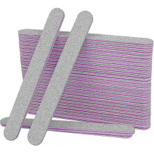50 Professional Nail Files, Double Sided 100/180 Grit, Gel Grit for Manicure, Home or Professional Nail Art Salons, Straight Core Shape Gray Purple1