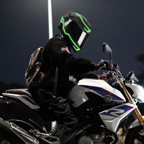 Night Riding Helmet Luminous Light Bar Led Cold Light Sticker Universal Decals 2