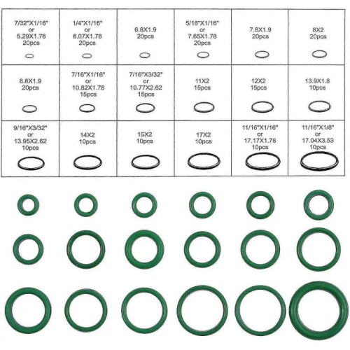 270pcs O-ring Kit 18 Grid Air Conditioner Hydraulic Replacement Sealing Ring 2