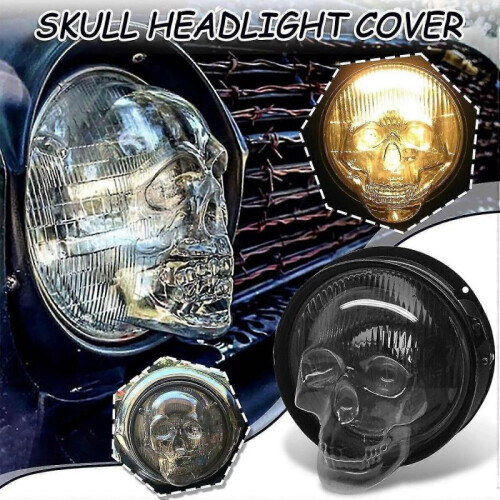 Skull Headlight Cover High Beam Light Cover Car Accessory