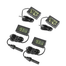 4 X Small Digital Aquarium Hygrometer Thermometer with Probe & Battery, Water Temperature Humidity Gauge for Marine Aquarium, Incubator, Reptile Tank