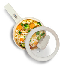 Ceramax Electric Hot Pot with Lid and Steamer, 1.5L