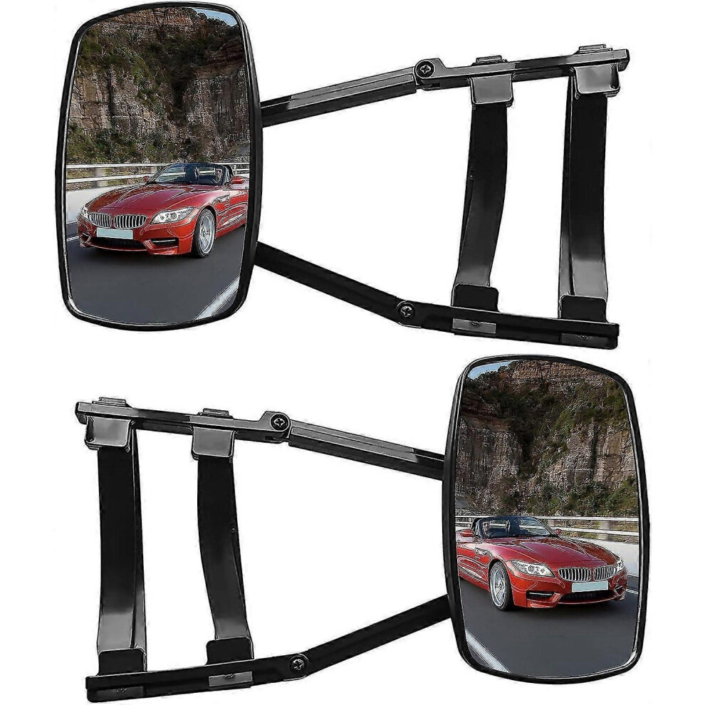(2Pcs, One Size) Mirror Extenders For Towing, Universal Clip-On Towing Mirrors On Side Adjustable Rotation Clamp On Towing Mirror Dual View Tow Mirror 4703229204049