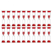 30 Sec Sand Timer Hourglass Sandglass Clock Countdown Bulk Toy Set Kids Games Pack of 20 (Red Sand)