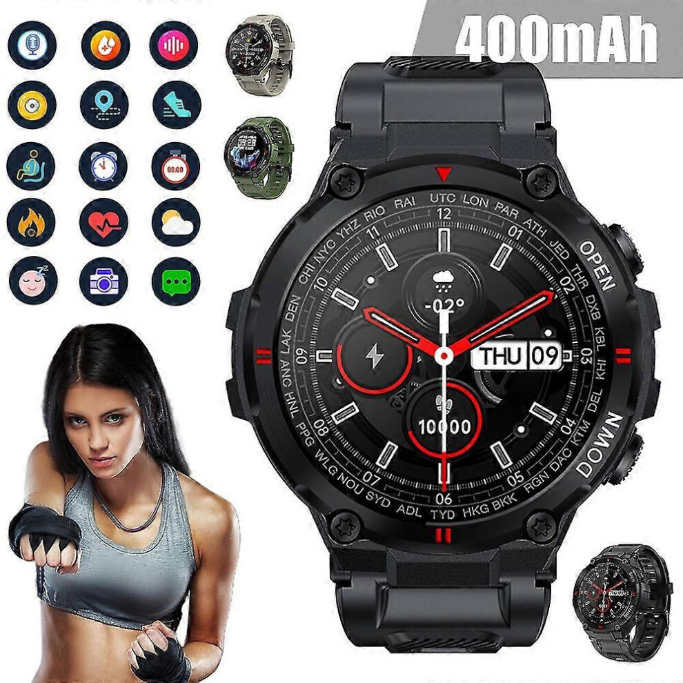 (Gray, One size) Men Smart Watch Outdoor Military Waterproof Smartwatch With Heart Rate Monitor Fitness Tracker Watches For Android Iphone-image-OPC-PHMS9HW-NEW