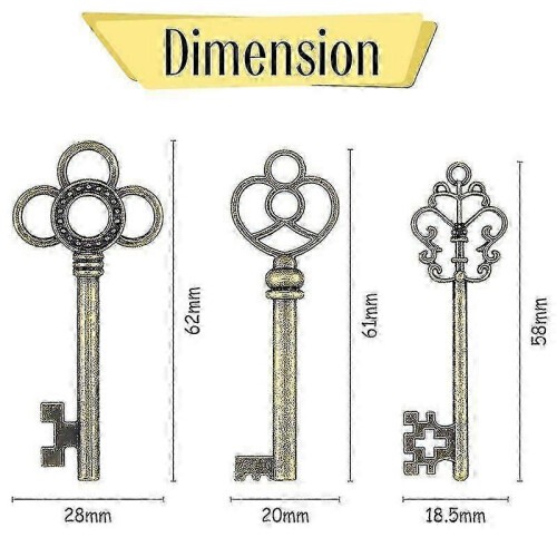 Vintage Large Master Key Set Charm Complete Master Key Antique Master Castle Dungeon Pirate Key 60P 1