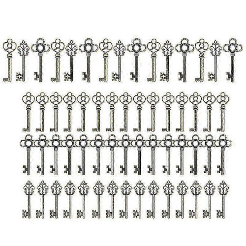 Vintage Large Master Key Set Charm Complete Master Key Antique Master Castle Dungeon Pirate Key 60P