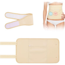 (Khaki) Castor Oil Pack, 2Pcs Reusable Castor Oil Pack Wrap Kit, Organic Castor Oil Compression Wrap for Liver Detox with Storage Bag, Castor Oil Wrap