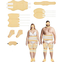 10Pcs Plus Size Castor Oil Pack Wrap Kit for Men Woman, Organic Castor Oil Wrap for Eyes Neck Stomach Waist Knees Legs Feet Flannel Cotton Wrap