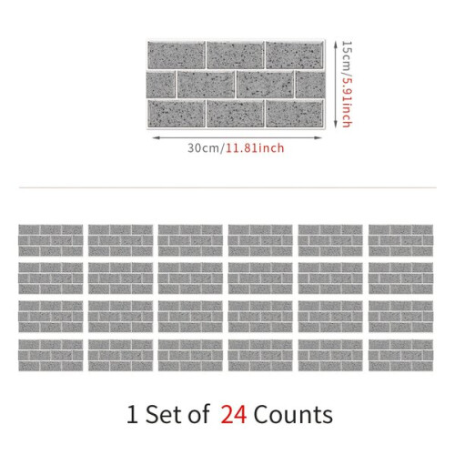 24 τεμ. Peel and Stick Vinyl Splashback Αυτοκόλλητα πλακιδίων, Καρό μοτίβ 1