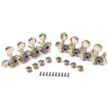 2 Pieces Iron 4L 4R Tuner Tuning Pegs Machine Heads Gold Set for Mandolin/8 Strings Guitar Replacem