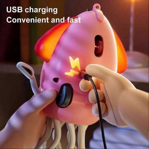 (Basic Model, Pink) Smart Dancing Octopus Kid Electronic Pet Toys Cartoon Interactive Development Moving Education Toy Gift For Toddler 2