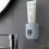 (White)Automatic Toothpaste Dispenser Dust-Proof Toothbrush Holder Wall Mount Stand Bathroom Accessories Set Toothpaste Squeezer 2