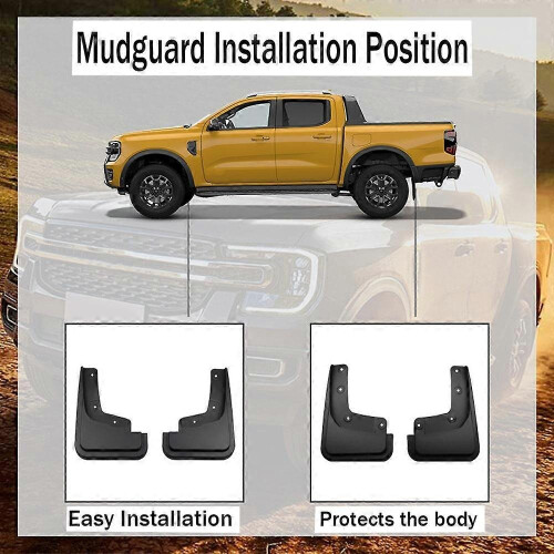 Για Ford Ranger Mudguards, 2024 αξεσουάρ αυτοκινήτου, λασπωτήρες, ανταλλακτι