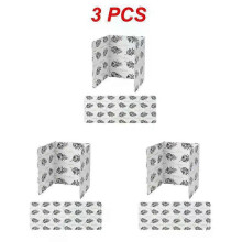 (3Pcs White) Foldable Kitchen Gas Stove Baffle Plate Board Aluminum Oil Splash-proof Protection Screen Heat-resistant Kichen Screen Cover