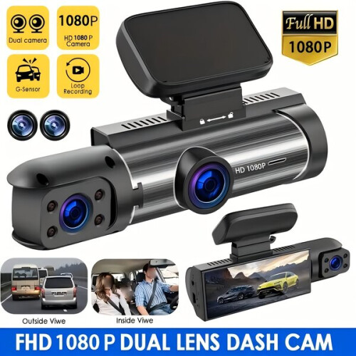 Dual Camera Dash Cam 1080P Εμπρός και 720P πίσω Κάμερα Universal Driver Side 2