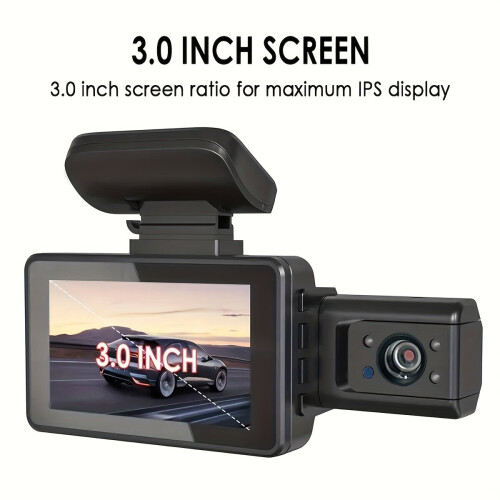 7,62 cm Dual Lens Car Dash Cam Μπροστινή και Πίσω Κάμερα Loop Back Κάμε